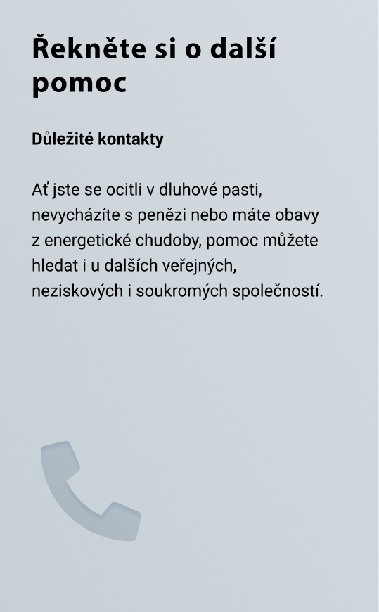 Řekněte si  o další pomoc - Kontakty